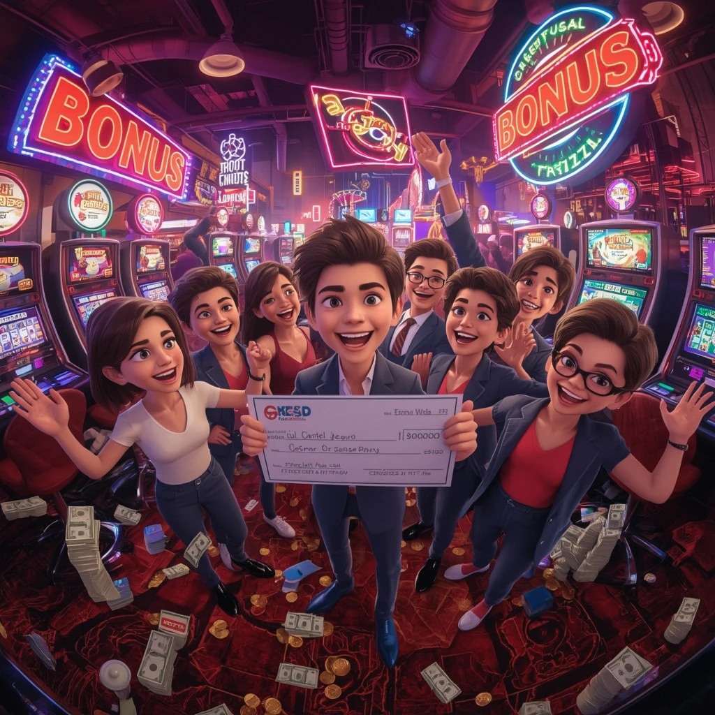 bonus dans les mains de l'homme au casino Play2Win Casino